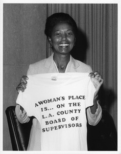 Yvonne Brathwaite Burke celebrates one-year anniversary on the L.A. Board of Supervisors, 1980