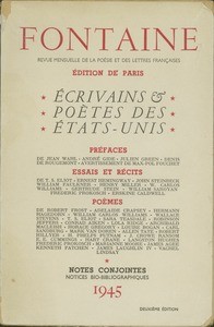 Cover of Fontaine, deuxième édition, "Écrivains & poètes des États-Unis", 1945