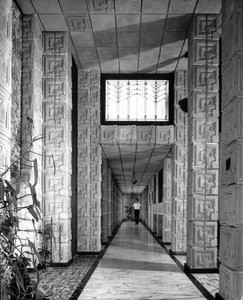 Exterior view of the Ennis-Brown House, Los Angeles, 1923-1924