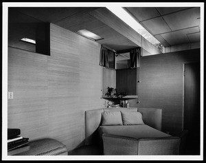 Interior view of the Falk Apartments, Los Angeles, 1939-1940