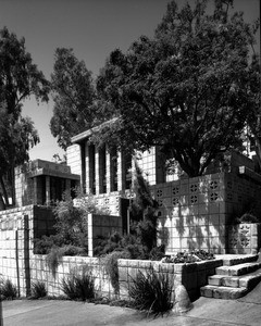 Exterior view of the Storer House, West Hollywood (previously Sherman), 1923