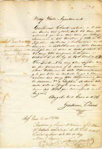 Petition of Guillermo Chard to establish residency, 1836