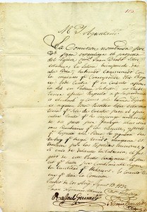 Rejection of a proposed scheme by Juan Brabo, 1835