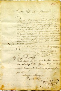 Petition of Vicente de la Ossa for title to the lot upon which his house is located, 1836