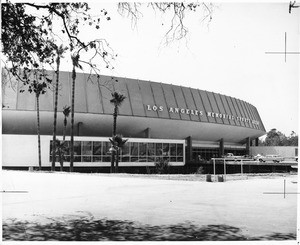 Entrance to the new Los Angeles Memorial Sports Arena, 1959