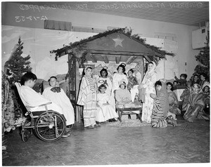 Christmas show at handicapped school, 1953