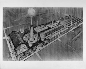 Arcitectural drawing of Palomar Square, Los Angeles, 1940