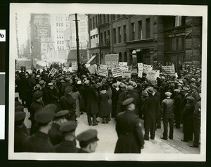 Communists protest on march to State Building, New York, 1932