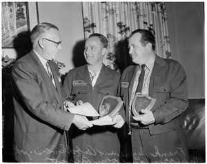 Cab driver hero awards, (Examiner), 1957