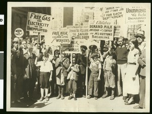 Communist protestors in Union Square prior to march on City Hall, San Francisco, 1931