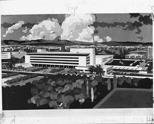 Architectural rendering of the Police Facilities Building, Los Angeles, 1949