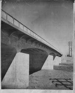 View of bridge span over waterbed