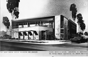 Jones-Bednar Office Building, W. 3rd & Poinsetta St., Los Angeles, 1956