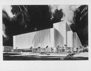 Proposed State Office Building, Broadway & 1st St., Civic Center, Los Angeles, 1956