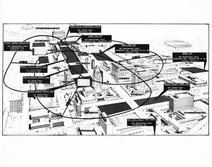 Drawing of Civic Center Parking Facilities, annotated, 1961