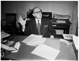 Traffic Judge, City of Los Angeles who jailed veteran (Reckless Driving), 1951