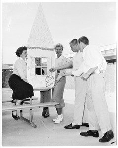 Old North Church steeple fund drive at Westchester High School, 1954