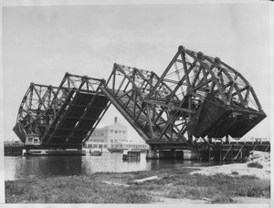 The largest bascule bridge in the world connects Terminal Island to the mainland, 1930