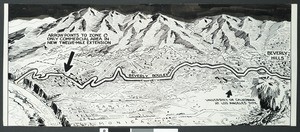 Map of Beverly Boulevard as it snakes from Pacific coast to Beverly Hills, 1927