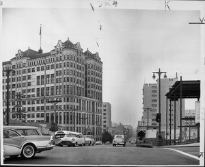 A view of the Hall of Records from Broadway looking south, 1959