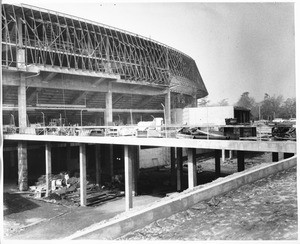 Los Angeles Memorial Sports Arena exterior along northern side, 1959