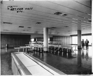 Interior view of the $682,000 cafeteria, Los Angeles County Courthouse, Civic Center, 1959