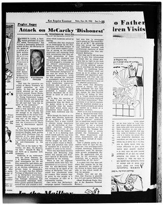 Copy of Westbrook Pegler's column for Monday, Novemver 24th 1952, 1953