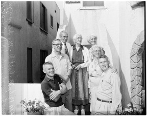 Family reunion (mother and six offspring together again first time in 45 years), 1953