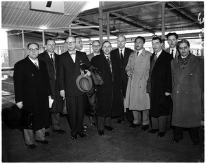 10 NATO delegates arrive in L.A. airport for 3 days visit, 1958