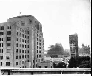 Panoramic view from Los Angeles City Hall, facing west to northwest, 1956