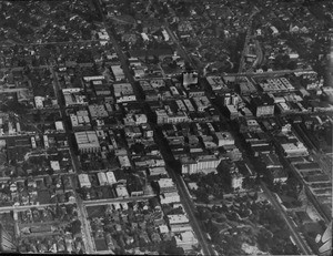 Pasadena from a U.S. Army observation balloon, 1919