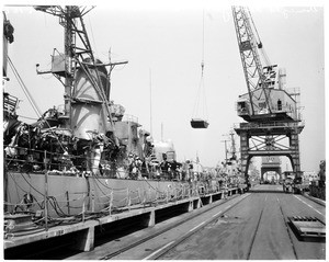 Damaged destroyers being repaired, 1960