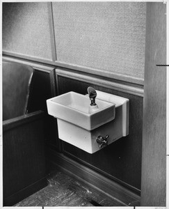 Drinking fountain at the Los Angeles County Courthouse in the Civic Center, 1959