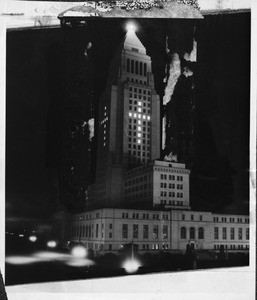 Easter Cross. City Hall as seen from Nadeau Hotel, 1931