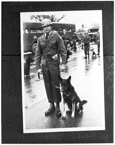 Soldier gets Silver Star for saving dog under fire, 1953