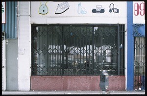 Commercial strip along West Pico Boulevard between South Mariposa Avenue and Dewey Avenue, Los Angeles, 2004