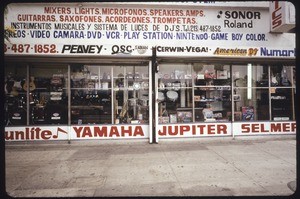 Commercial strip along West Pico Boulevard between Hoover Street and Magnolia Avenue, Los Angeles, 2004