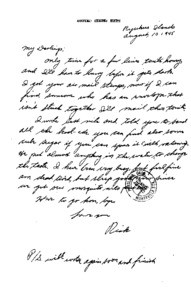 Sgt. Robert J. Rickett letters to his wife, from Okinawa, 1945