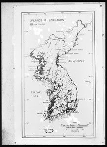 Uplands and lowlands of the Korean peninsula (map)