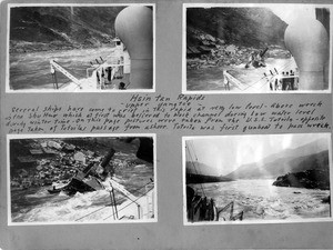 L. P. Bischoff photo album. Photos of USS Tutuila's passage through the Hsin-tan rapids