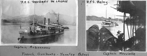 L. P. Bischoff photo album. Photos of French gunboats on Yangzi River