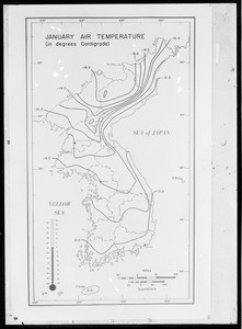 January air temperature in Korea (in degrees centigrade) (map)