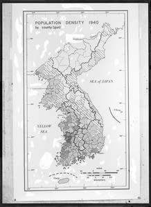 Population density in Korea by county, 1940 (map)