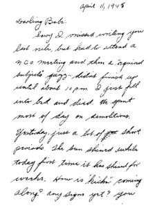 Sgt. Robert J. Rickett letters to his wife from Ft. Lewis, 1945