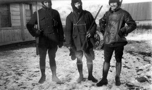 Lt. Jansen of the American Red Cross, Mark Moody, and Colonel Petr Unterberger in Vladivostok