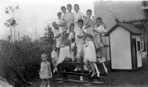 Twelve children on a rocking horse in Shanghai