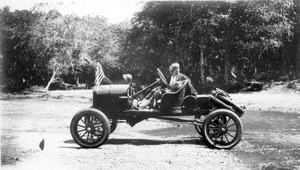 Alla Mae Simpson in automobile in Vladivostok