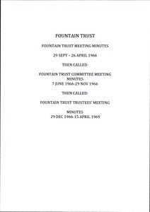 Fountain Trust Minutes, 1964-1966