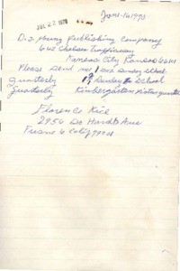 Letter, 1970 June 16, to D.J. Young Publishing Company