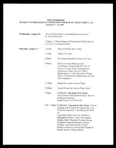 Annual Women’s International Convention, COGIC (49th: 1999), planning documents